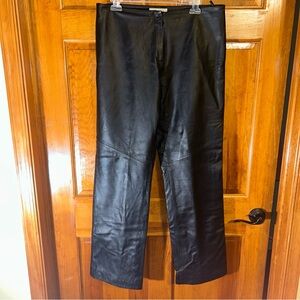 Brooks Brothers Women’s Black Leather Lined Pants Sz 14-EUC